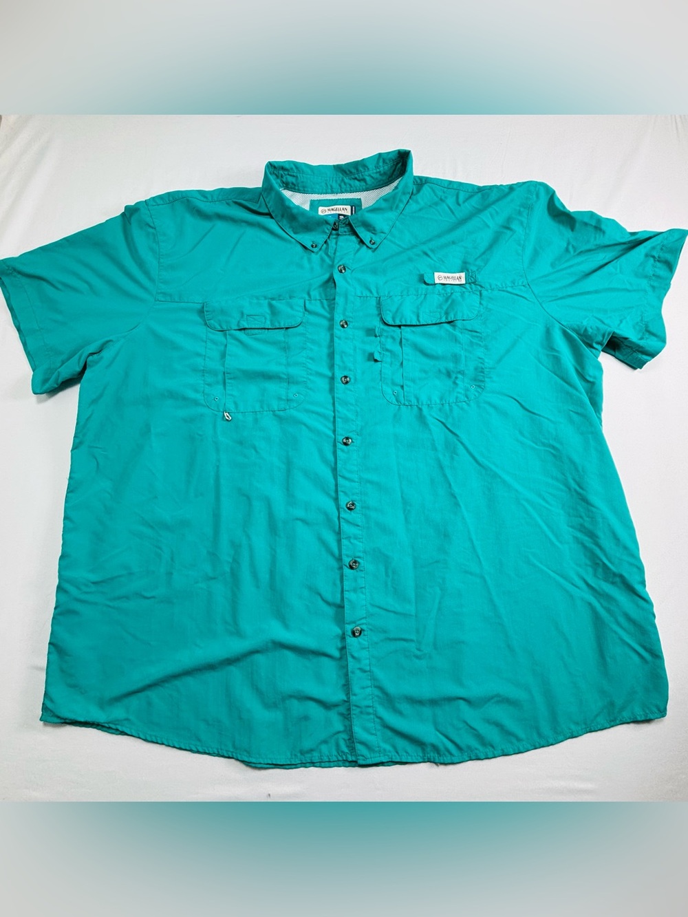 Magellan Outdoors Men's Button-Down Performance Shirt - Teal